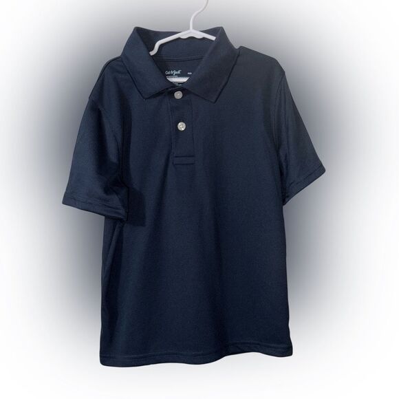 Nwt boys navy blue size 8 athletic material polo shirt - Picture 1 of 2